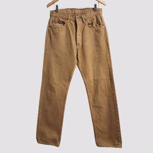 Vtg Levi's 501 Jeans 32x30 Mustard Yellow Button-Fly Straight 70s Orange Tab